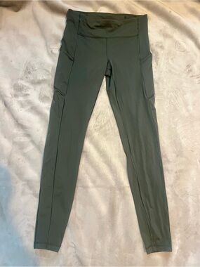 lululemon athletica Olive Green Zippered Active Leggings